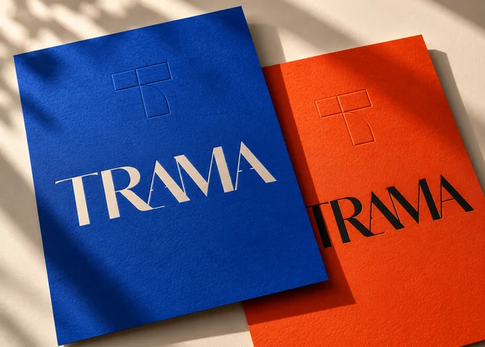 Trama: Sistema editorial de marca en papeles y tintas vibrantes. Concepto original de muestra.